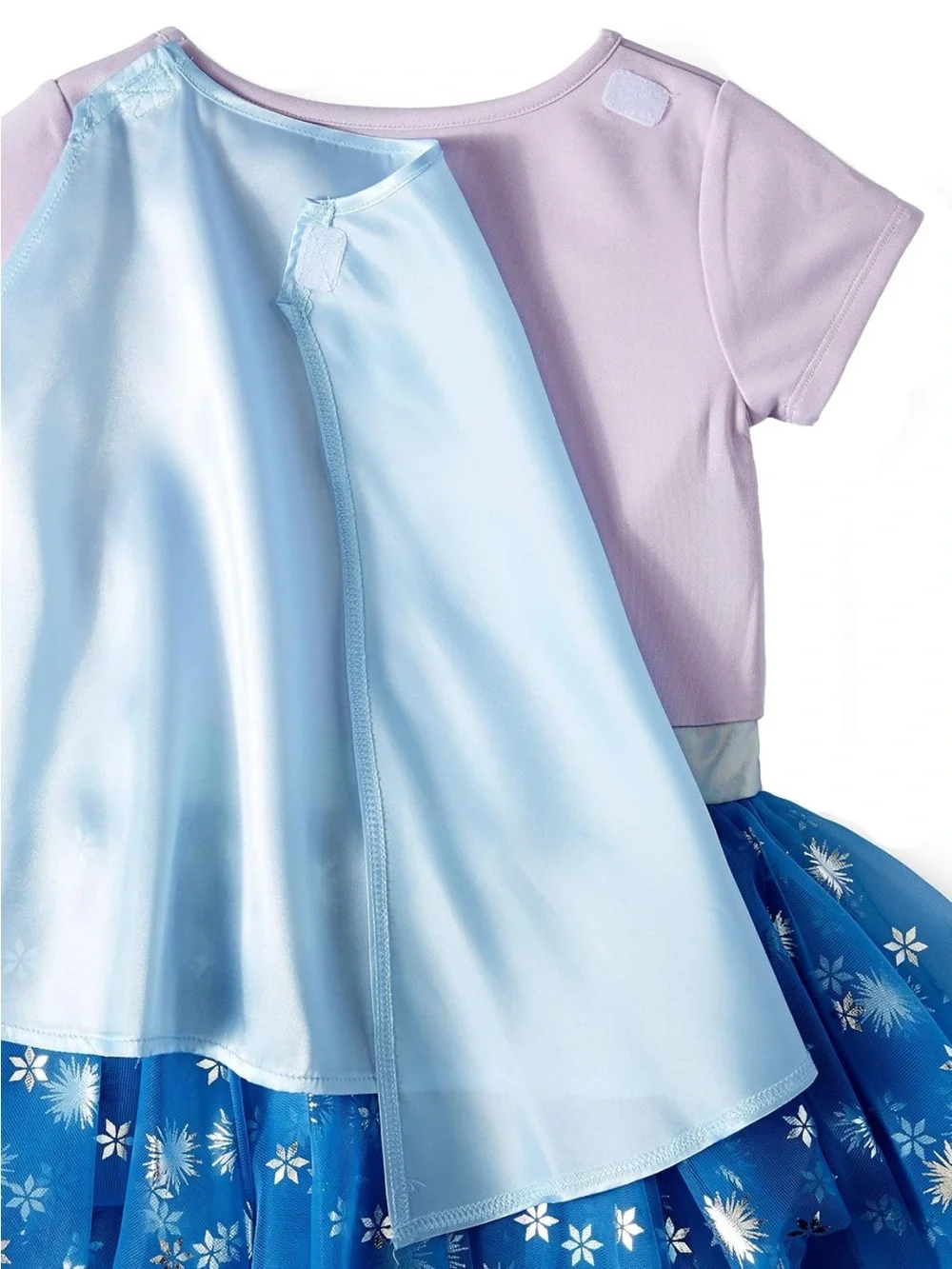 Disney Frozen Elsa Girls Cosplay Tiered Tutu Tulle Dress Detachable Cape 14/16